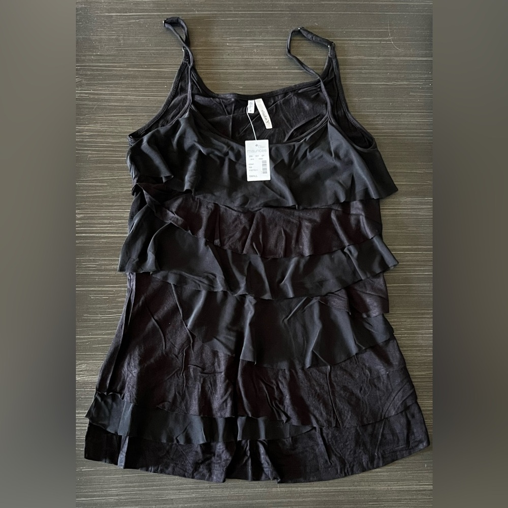 Maurices Studio Y Women's Black Ruffled Top